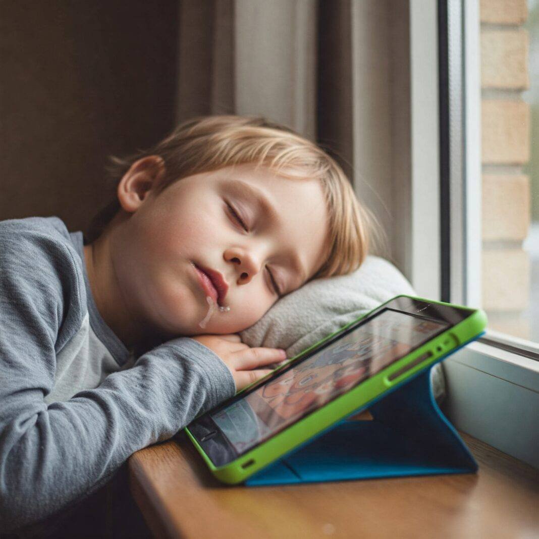 Kid sleeping on a long flight
