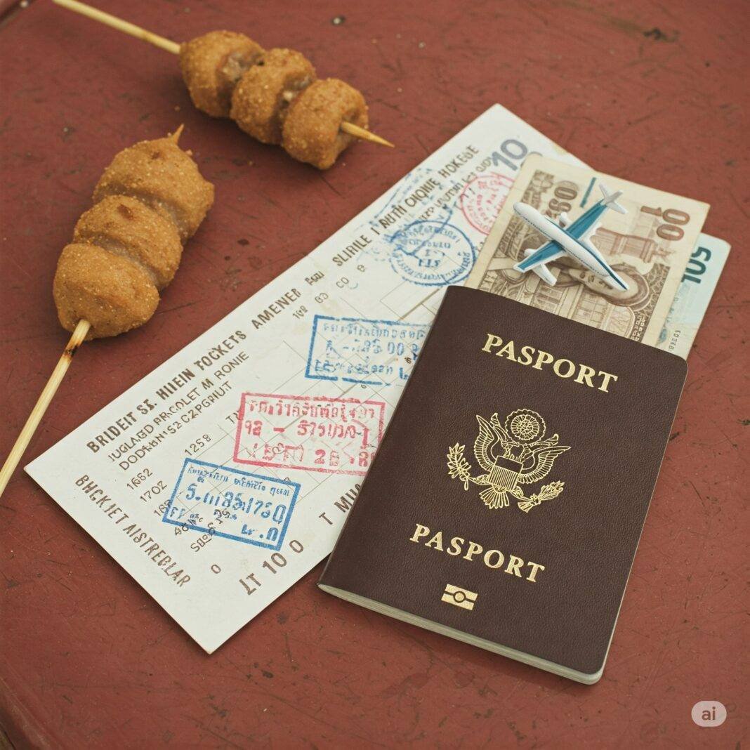 Budget travel Polaroid snapshot