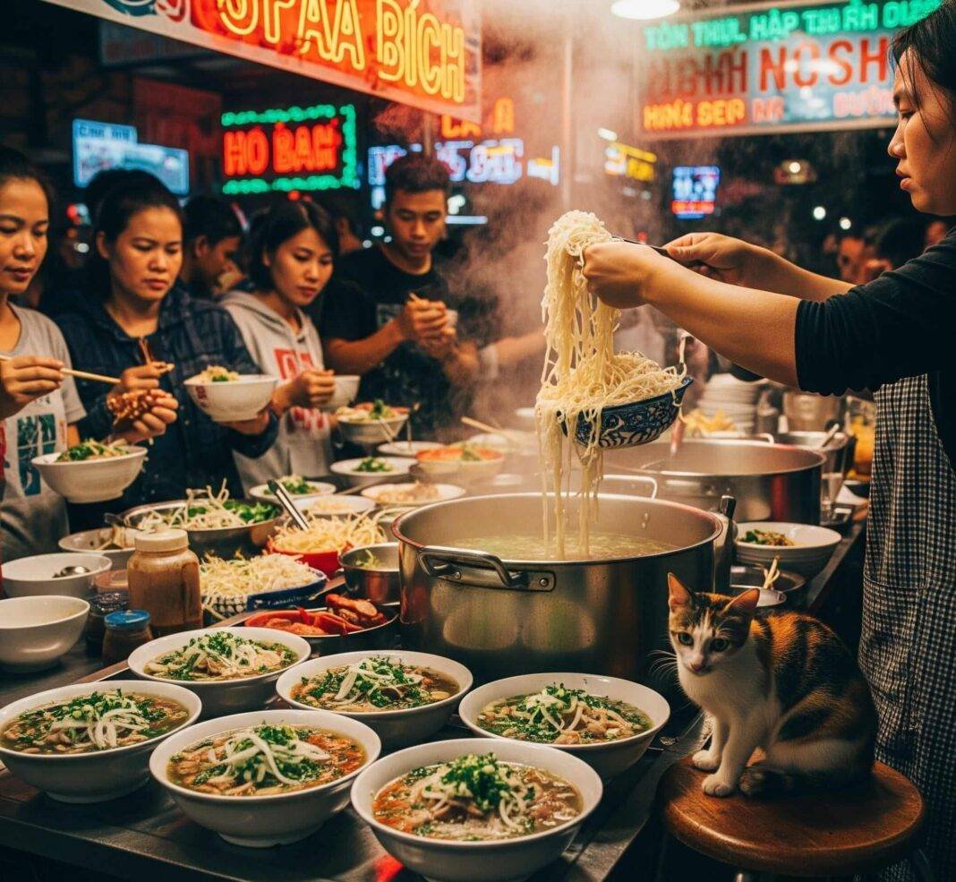Neon Night Market Asia