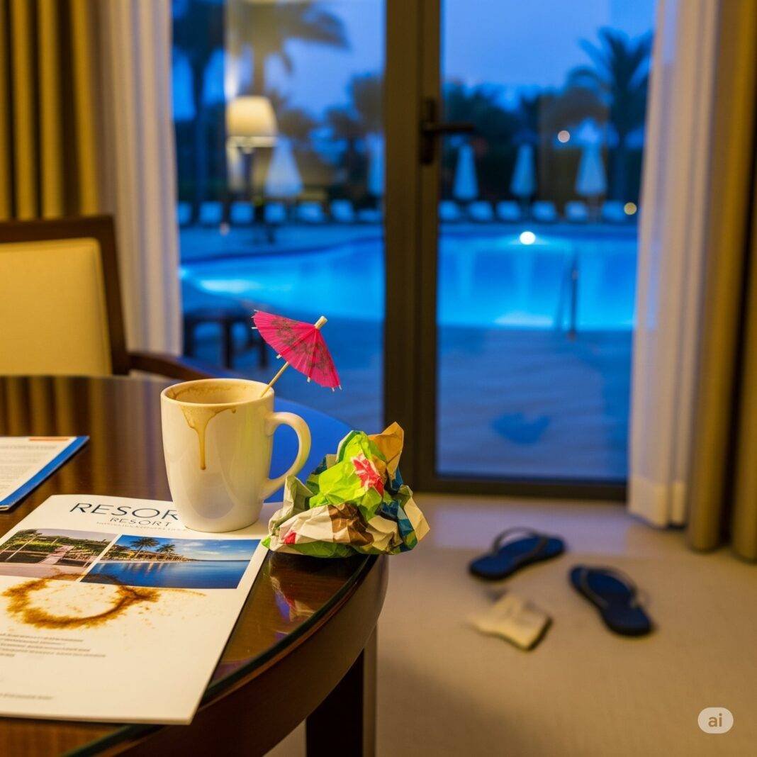 Cluttered Resort Desk