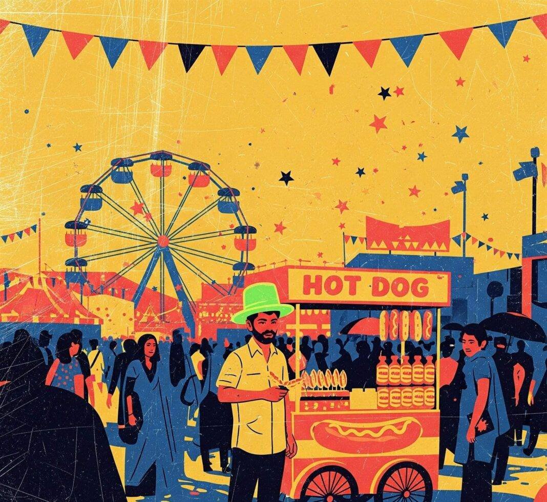 Quirky USA Festival: Hot Dogs, Ferris Wheel, and Fun