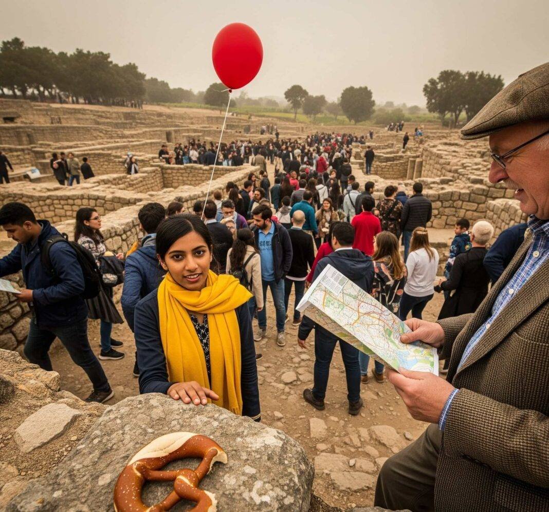 Crowded Ruins: Red Balloon Moment