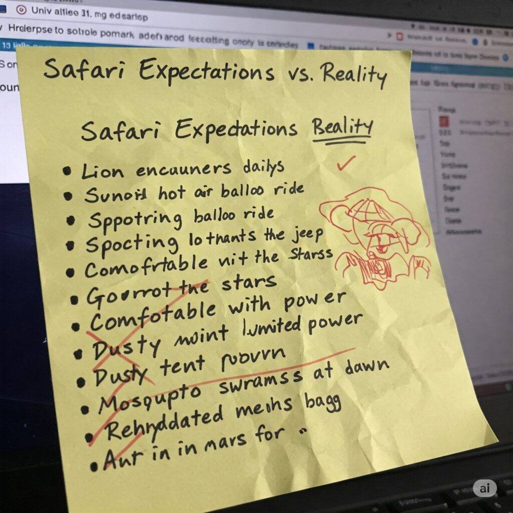Safari expectations vs. reality sticky note