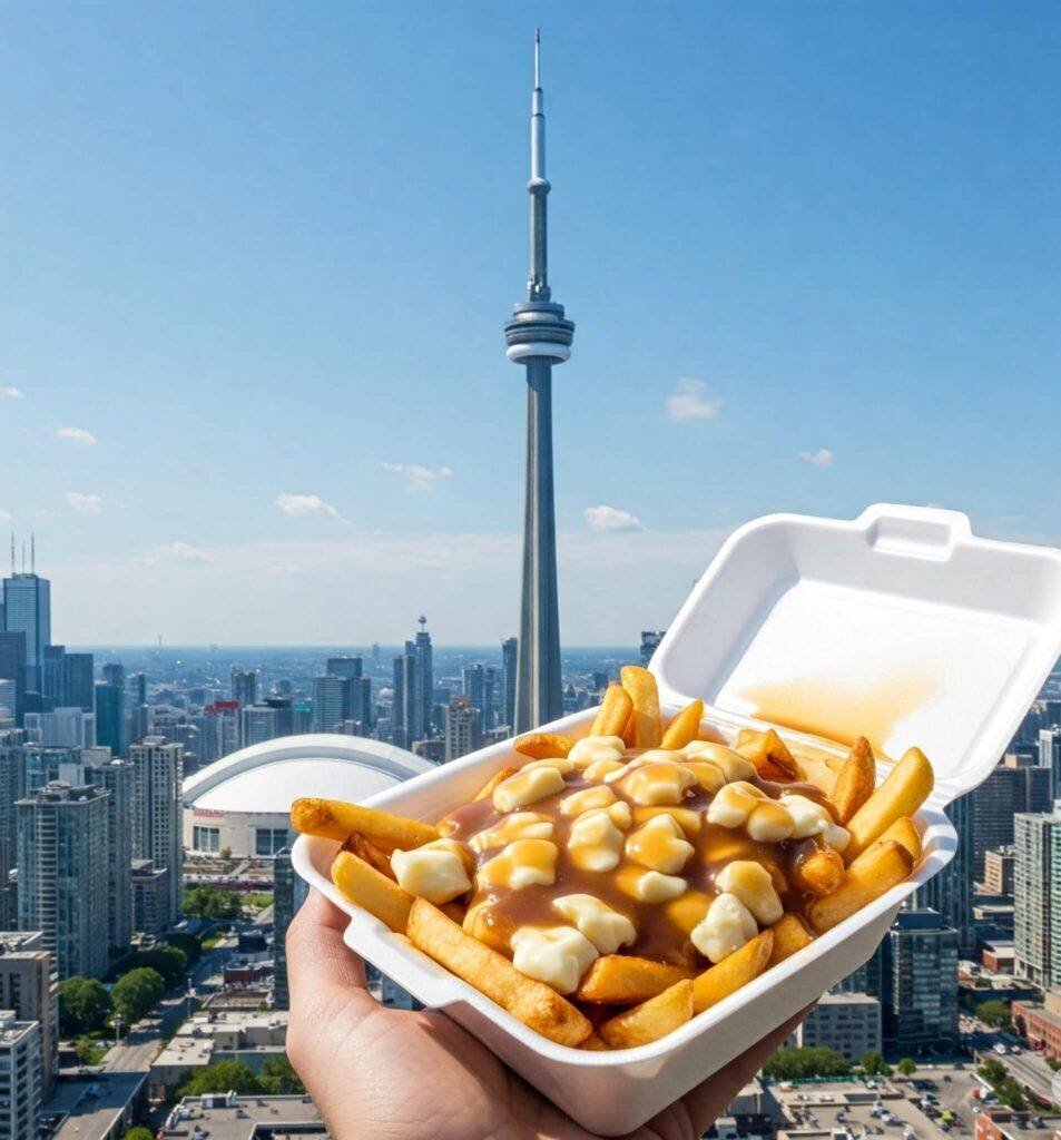 CN Tower with poutine container