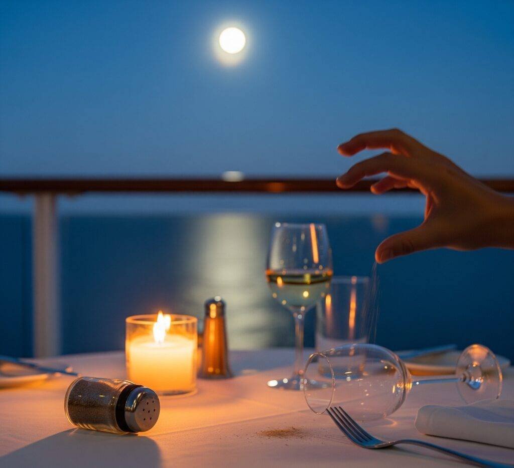 Clumsy candlelit cruise dinner