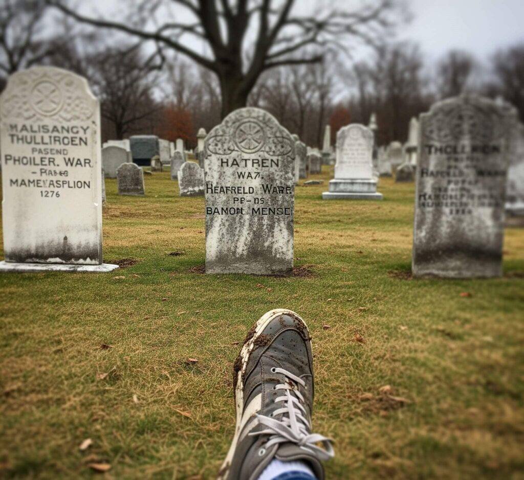 Muddy sneaker in crooked Revolutionary