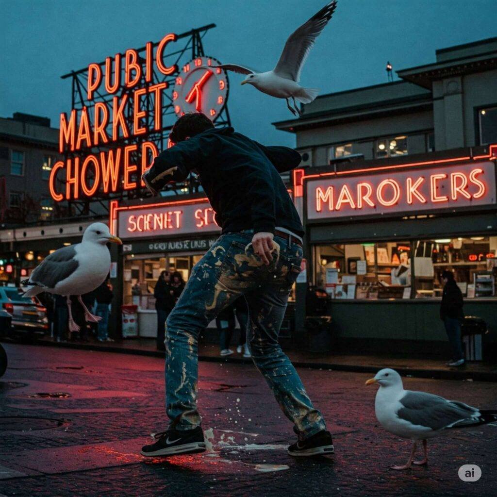 Clam chowder spill in Seattle