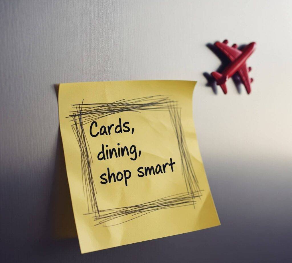 Fridge sticky note: Miles earning tips