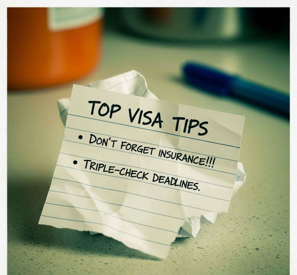 igital Nomad Visa Tips - Scribbled List on Crumpled Paper