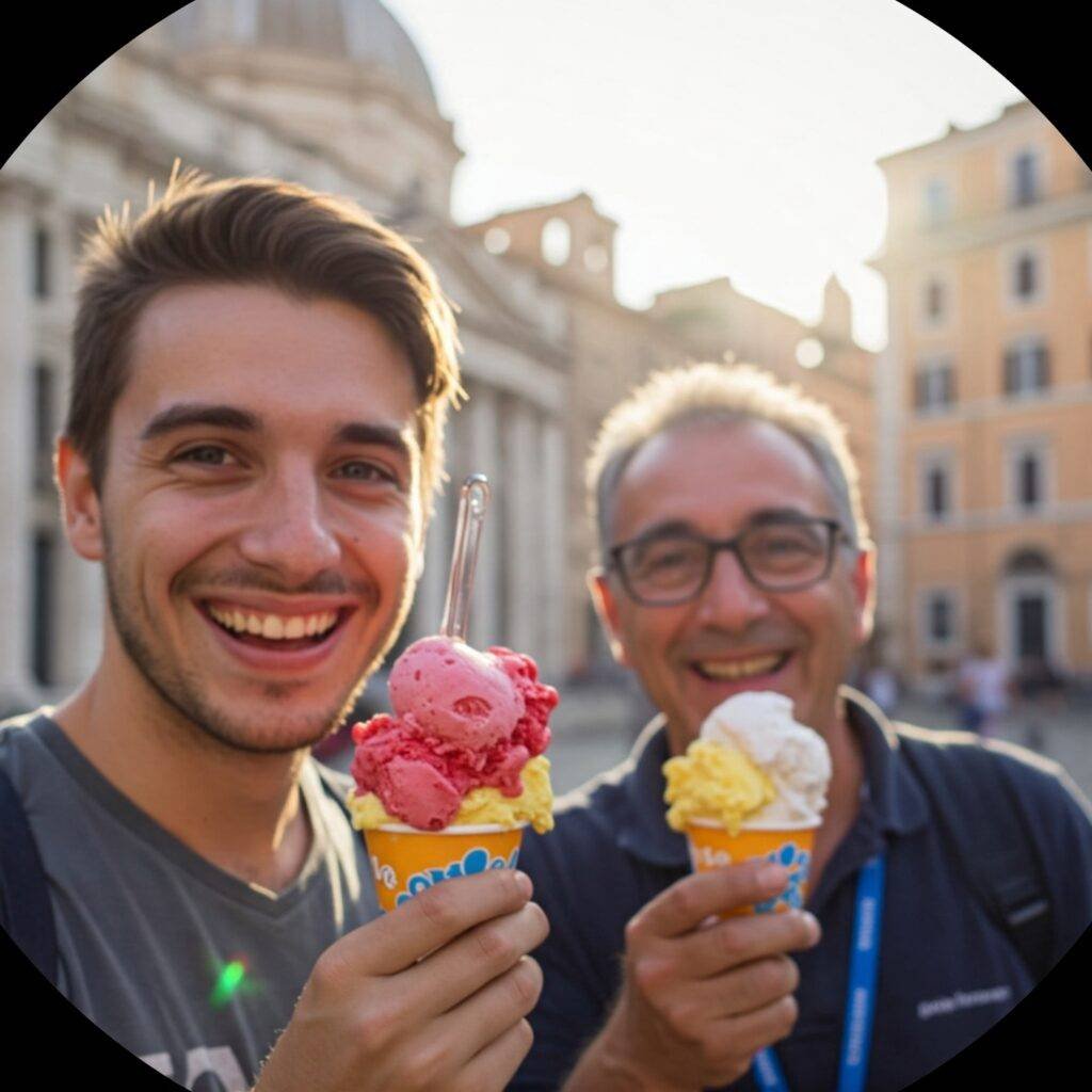 Rome gelato selfie with private guide
