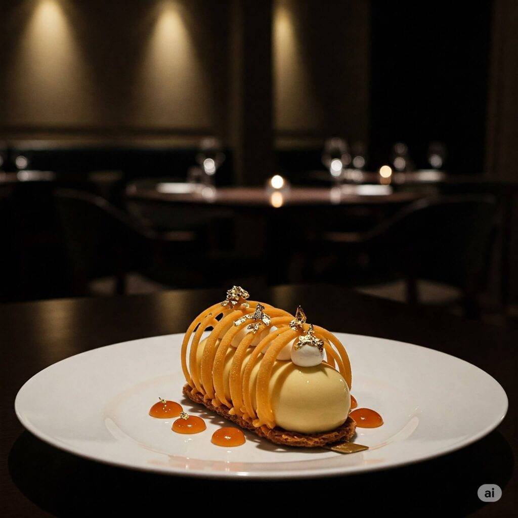 Blurred Michelin dessert
