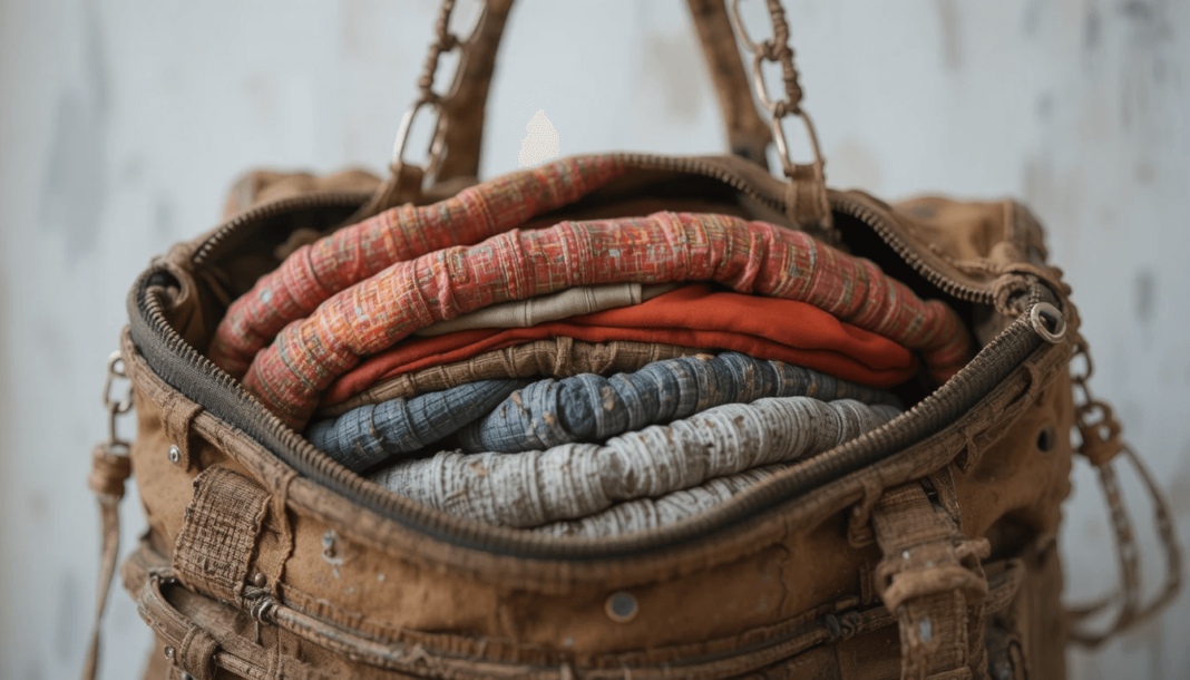 my ancient beat-up tote that i use as a personal item