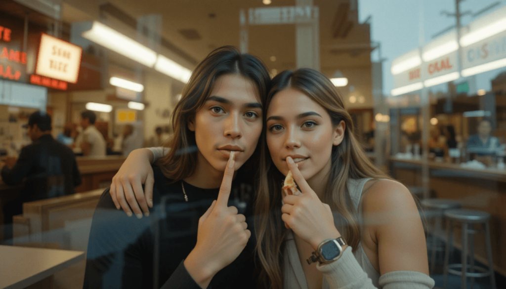 his arm around me, both of us giving the camera the finger with our free hands. Real love, y’all