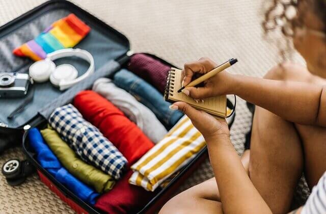 Rolling Clothes for Packing a Suitcase