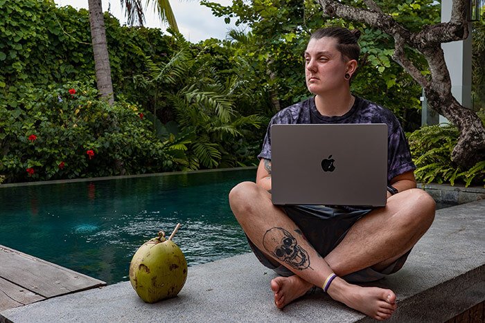 Digital Nomad at Tropical Beach